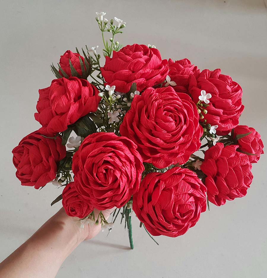 hoa hồng bằng giấy nhún